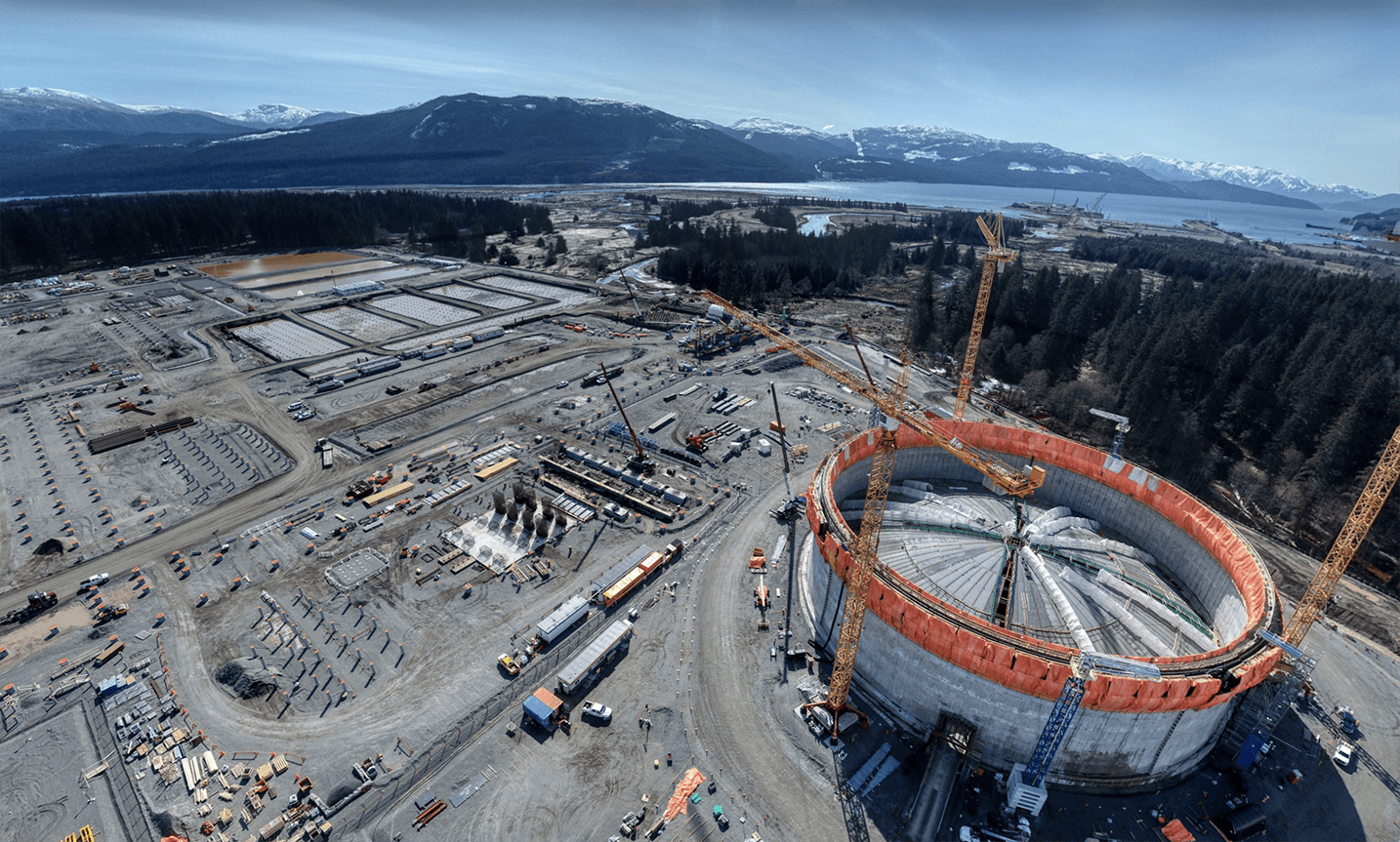 Construction underway at the LNG Canada marine export terminal in Kitimat, B.C. Photo courtesy LNG Canada