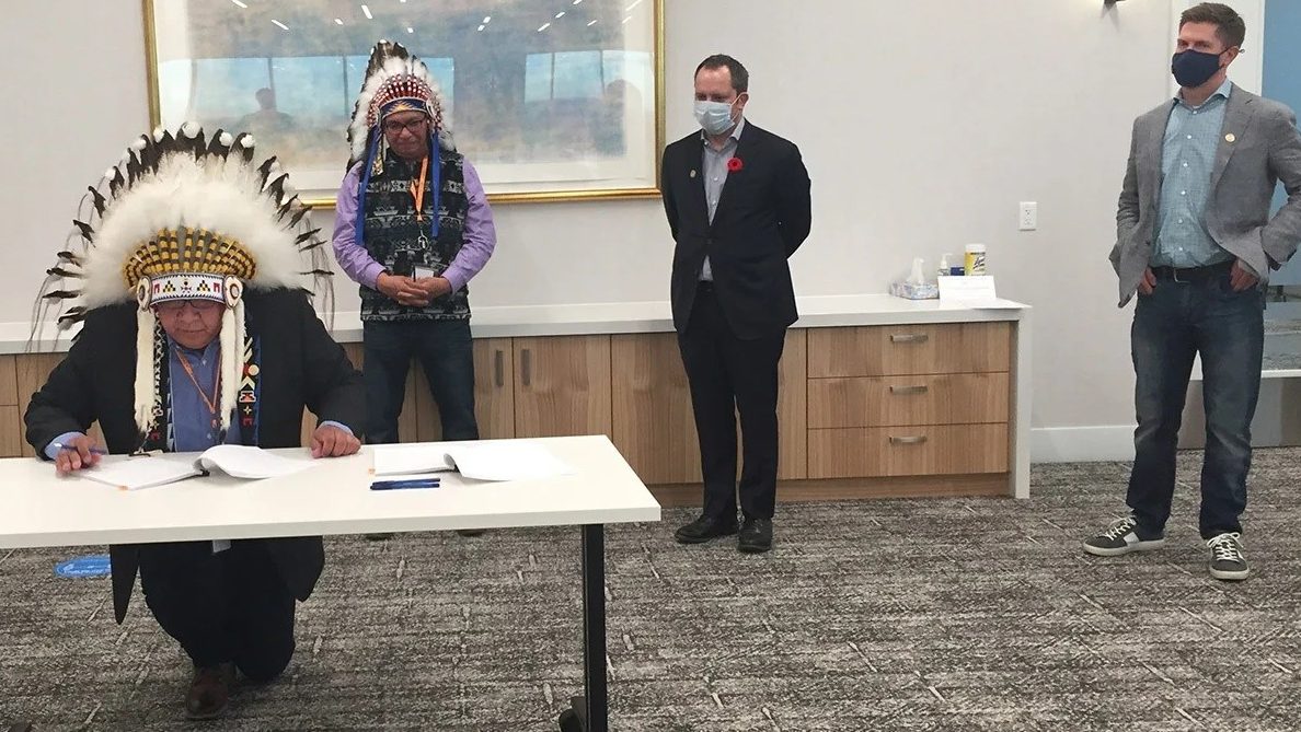 Natural Law Energy and TC Energy sign agreements for an equity partnership on the Keystone XL pipeline in September, 2020. Photograph courtesy TC Energy