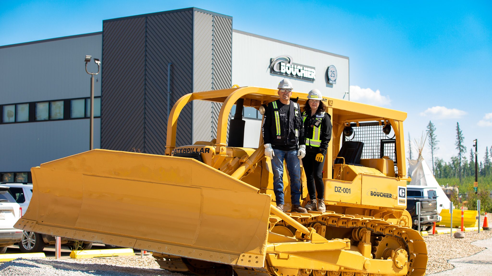Nicole Bourque-Bouchier and David Bouchier outside Bouchier headquarters in Fort McKay, Alberta. Photo courtesy Bouchier