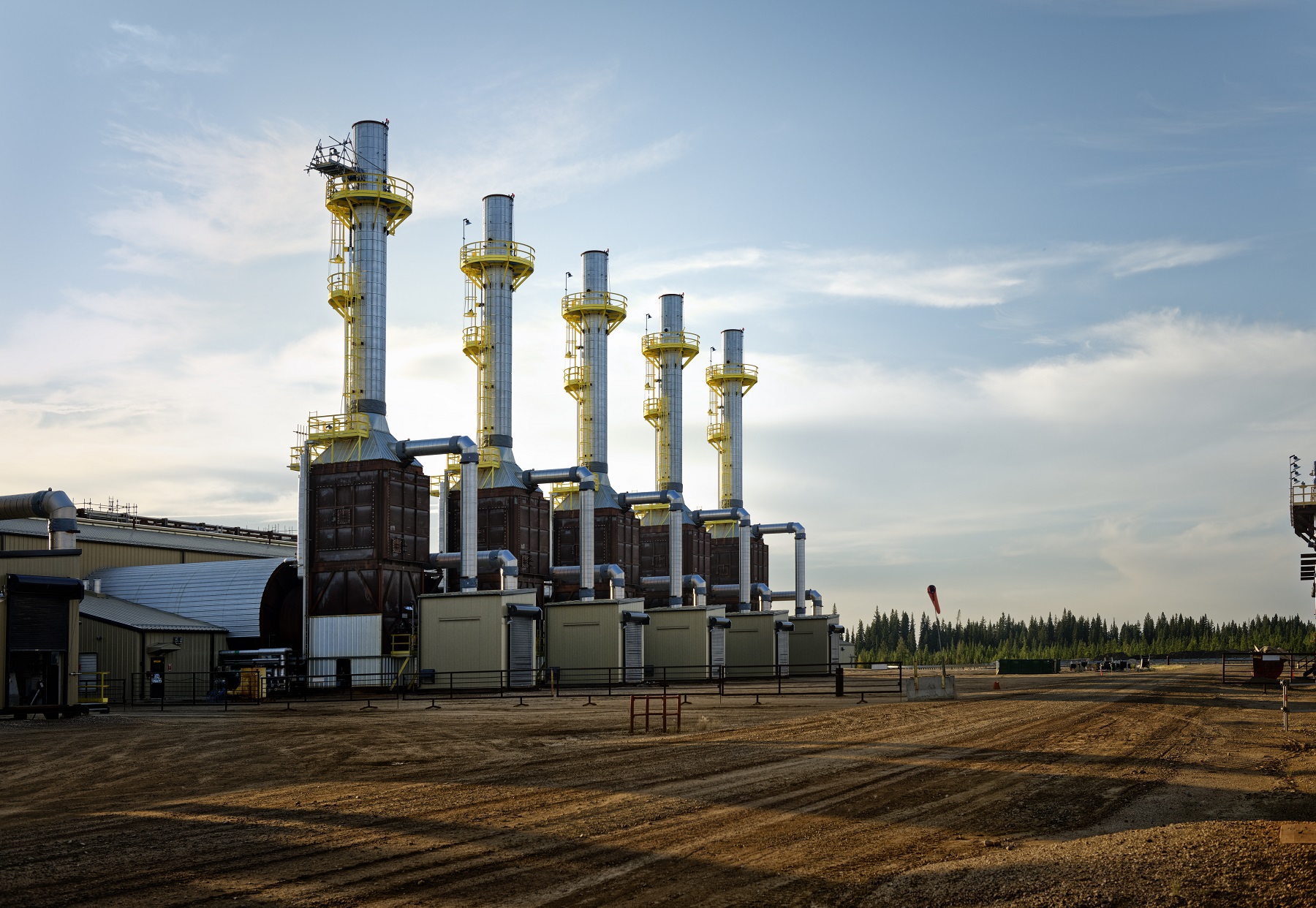 Steam generators at an in situ oil sands project in northern Alberta. Photo courtesy Cenovus Energy