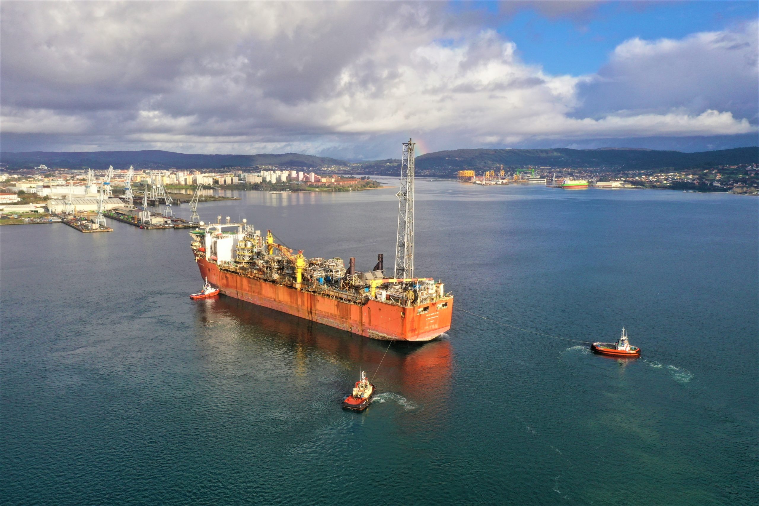 The Terra Nova FPSO vessel arrives in Spain for life extension maintenance. Photo courtesy Suncor Energy