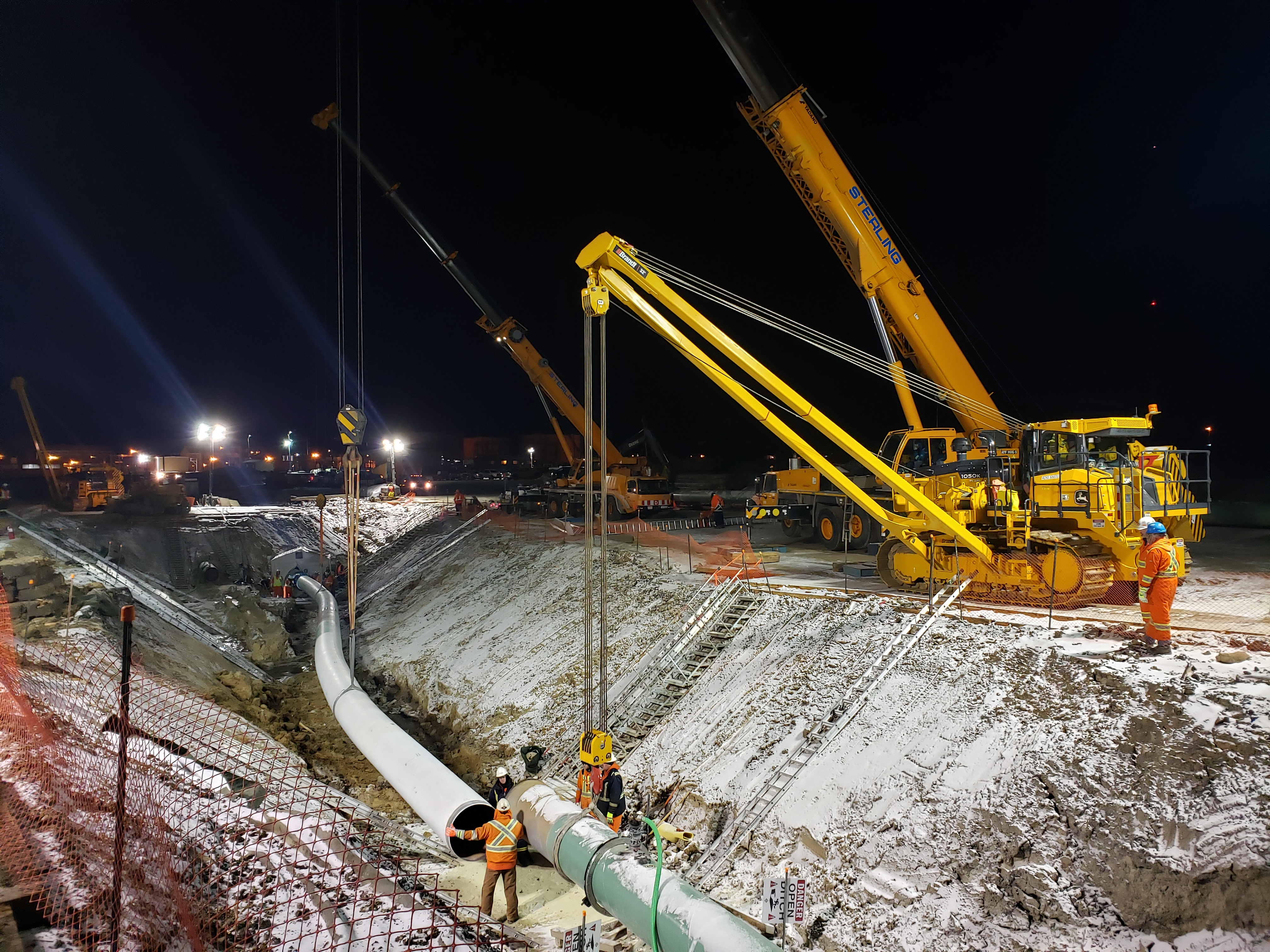 Enbridge workers place the Line 3 replacement line after it was approved in early December. Photograph courtesy Enbridge