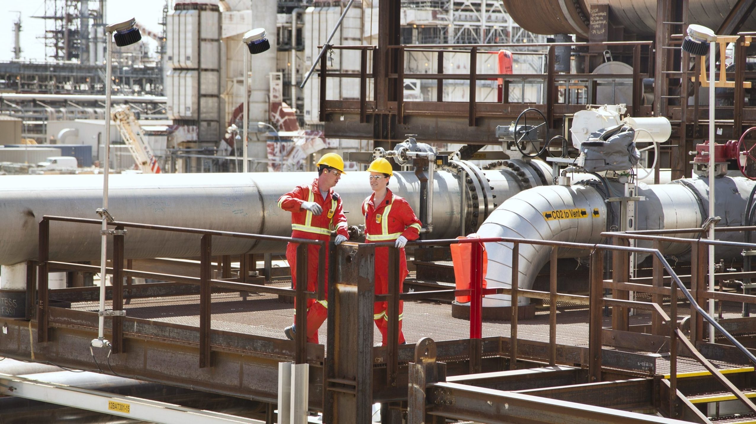 Workers at the Quest carbon capture and storage project near Edmonton, Alberta. Photo courtesy Shell