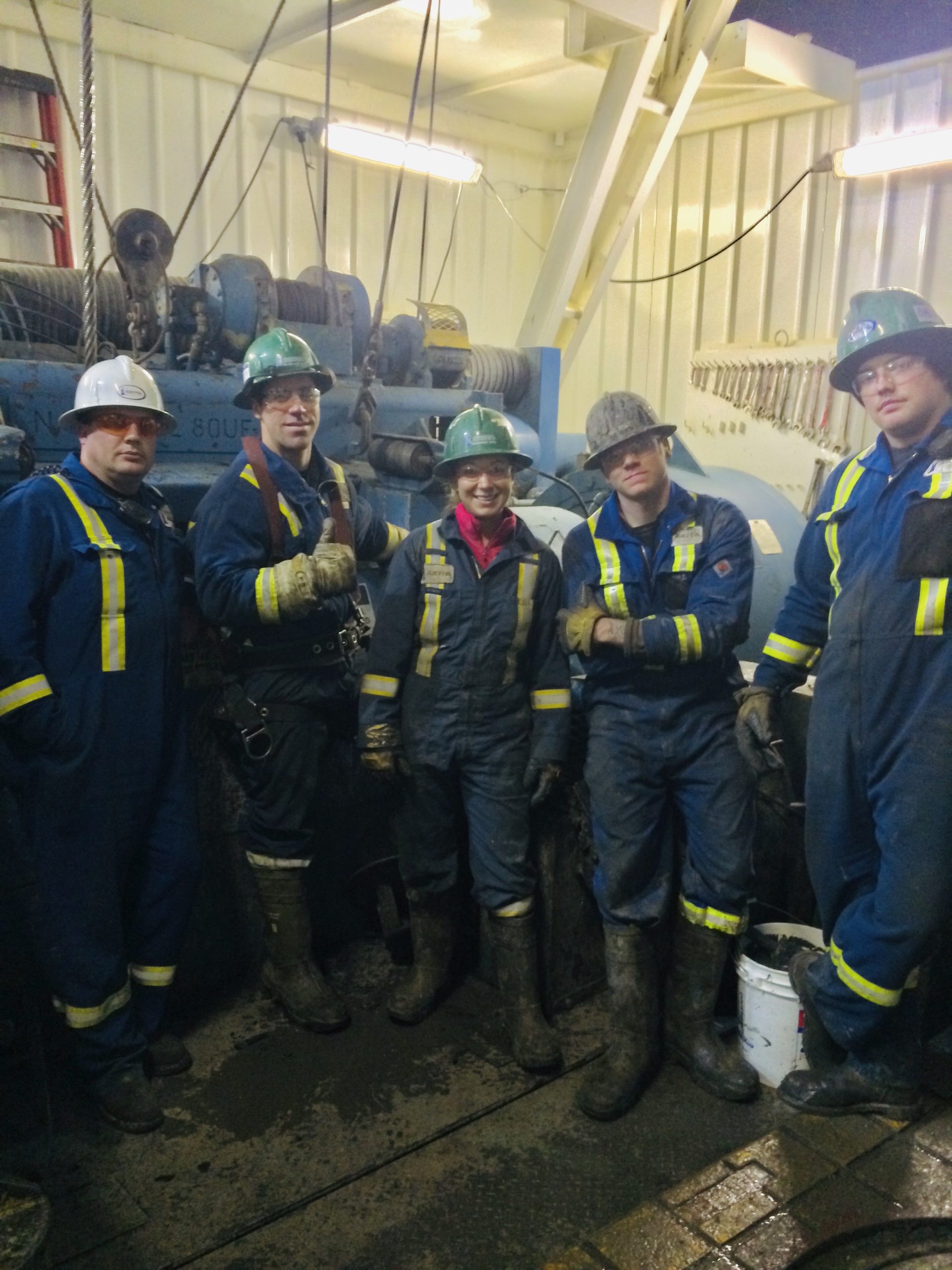 Raylene Whitford and her drilling rig crew in northern Alberta. Photograph supplied for Canadian Energy Centre