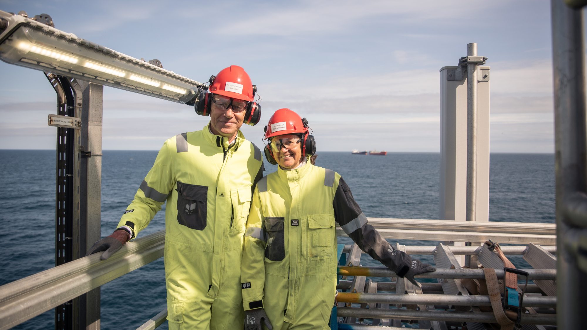 Norway Minister of Petroleum and Energy Terje Assland and Equinor vice-president Grete B. Haaland at the official reopening of the Njord field on May 15th, 2023. Photo courtesy Equinor