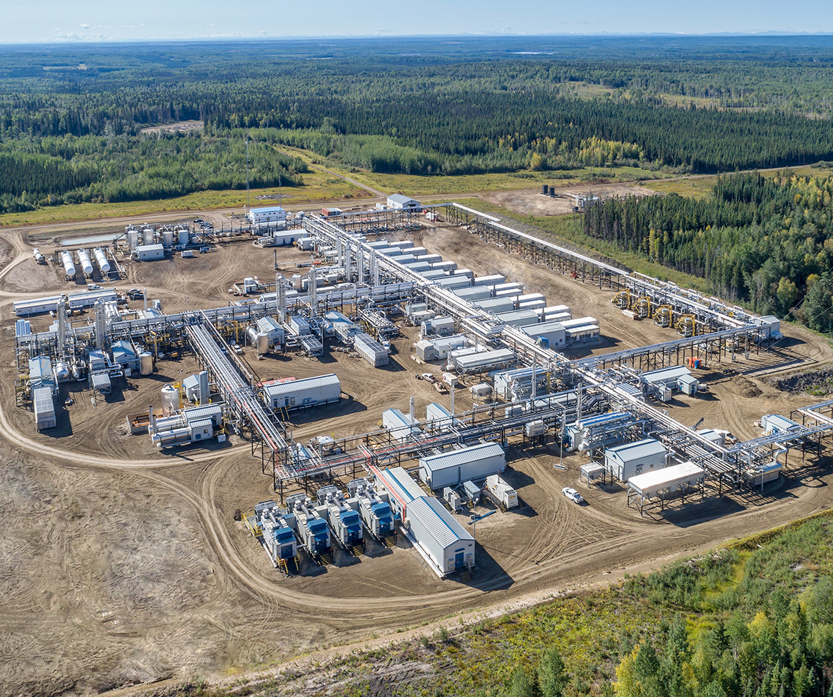 The Glacier gas plant near Grande Prairie, which uses carbon capture technology, will supply the Illinois facility. Photograph supplied for Canadian Energy Centre