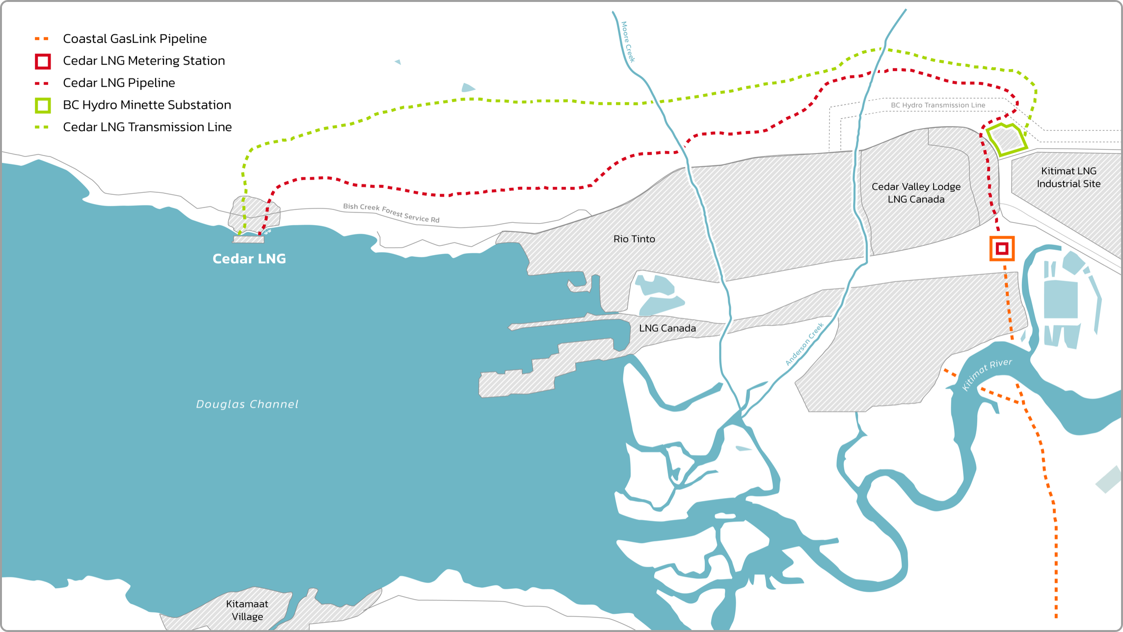 Cedar LNG project map. Courtesy Cedar LNG