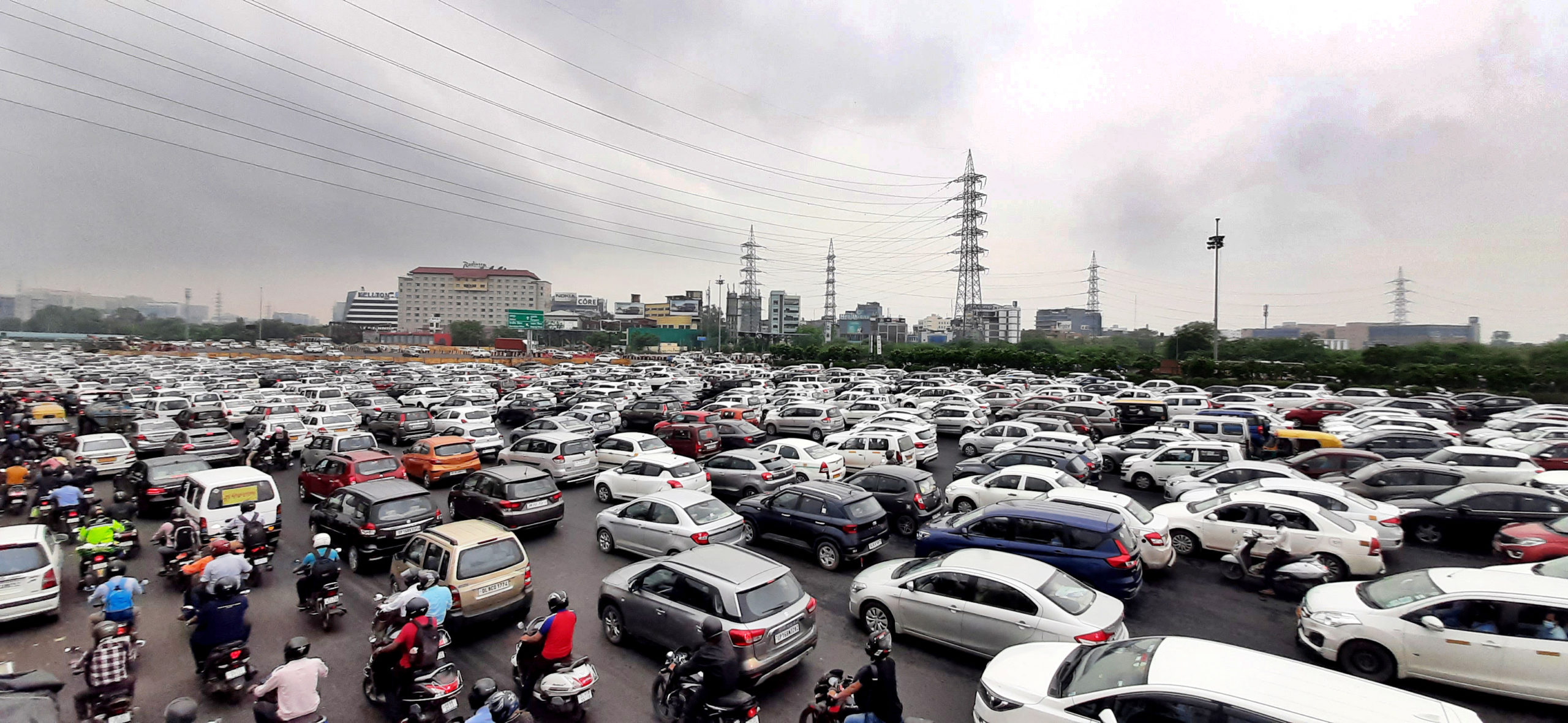 Huge traffic jam in Gurugram, India on July 20, 2021. Getty Images photo