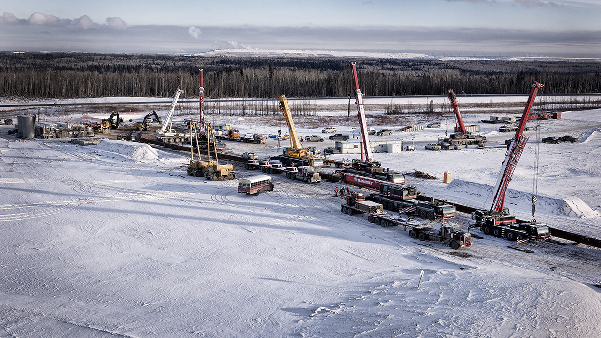 Construction of the Northern Courier Pipeline, which went into service in January 2018. Photo courtesy TC Energy