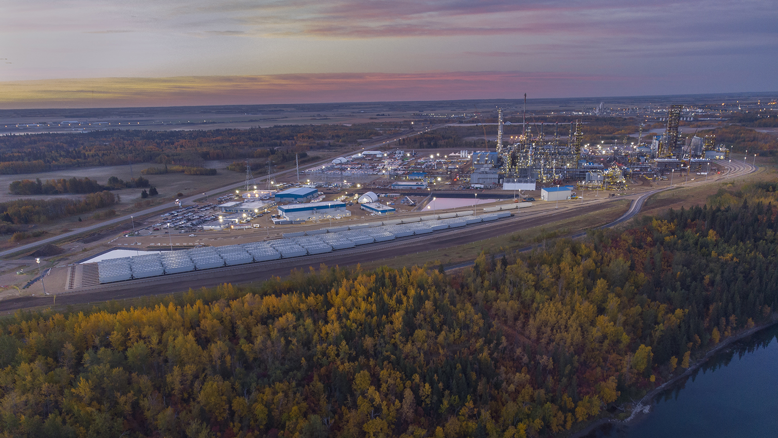 Aerial view of the Heartland Petrochemical Complex near Edmonton. Construction is now substantially complete and operations are expected to start in mid-2022. Photo courtesy Inter Pipeline