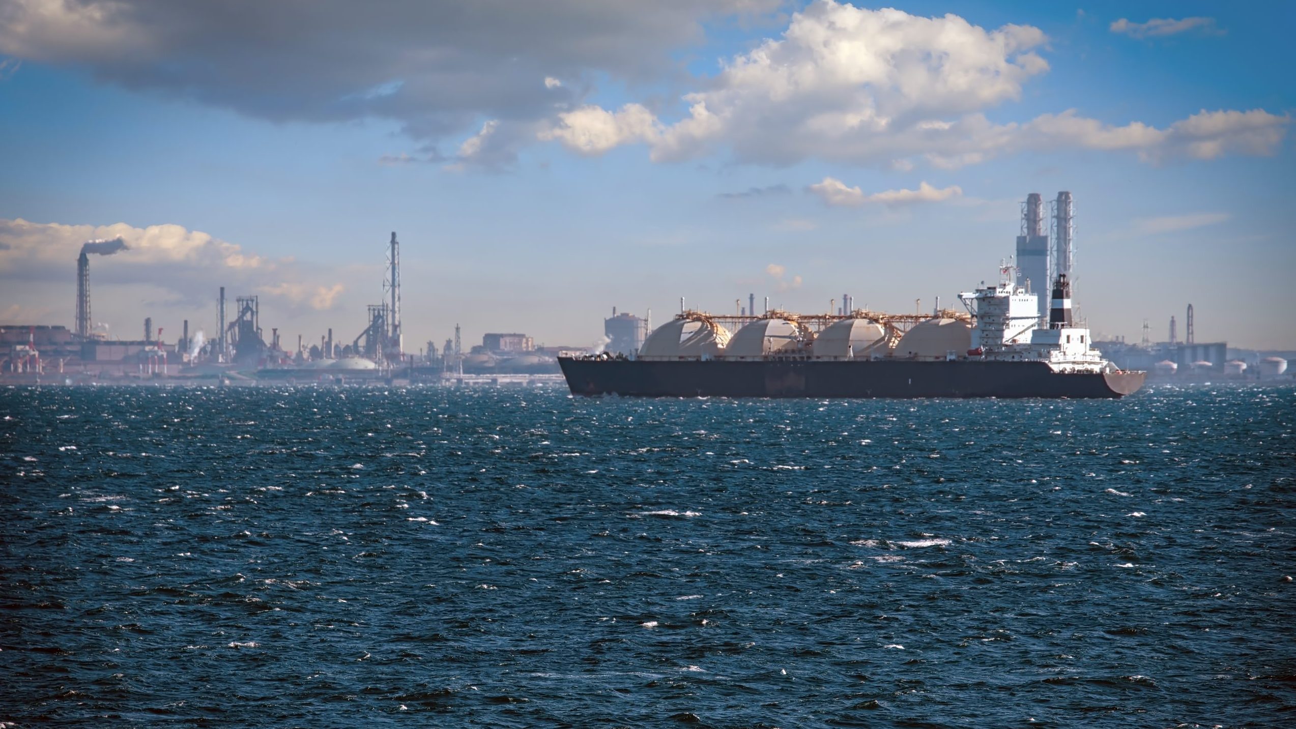 A liquefied natural gas (LNG) tanker in Japan's Tokyo Bay. Getty Images photo