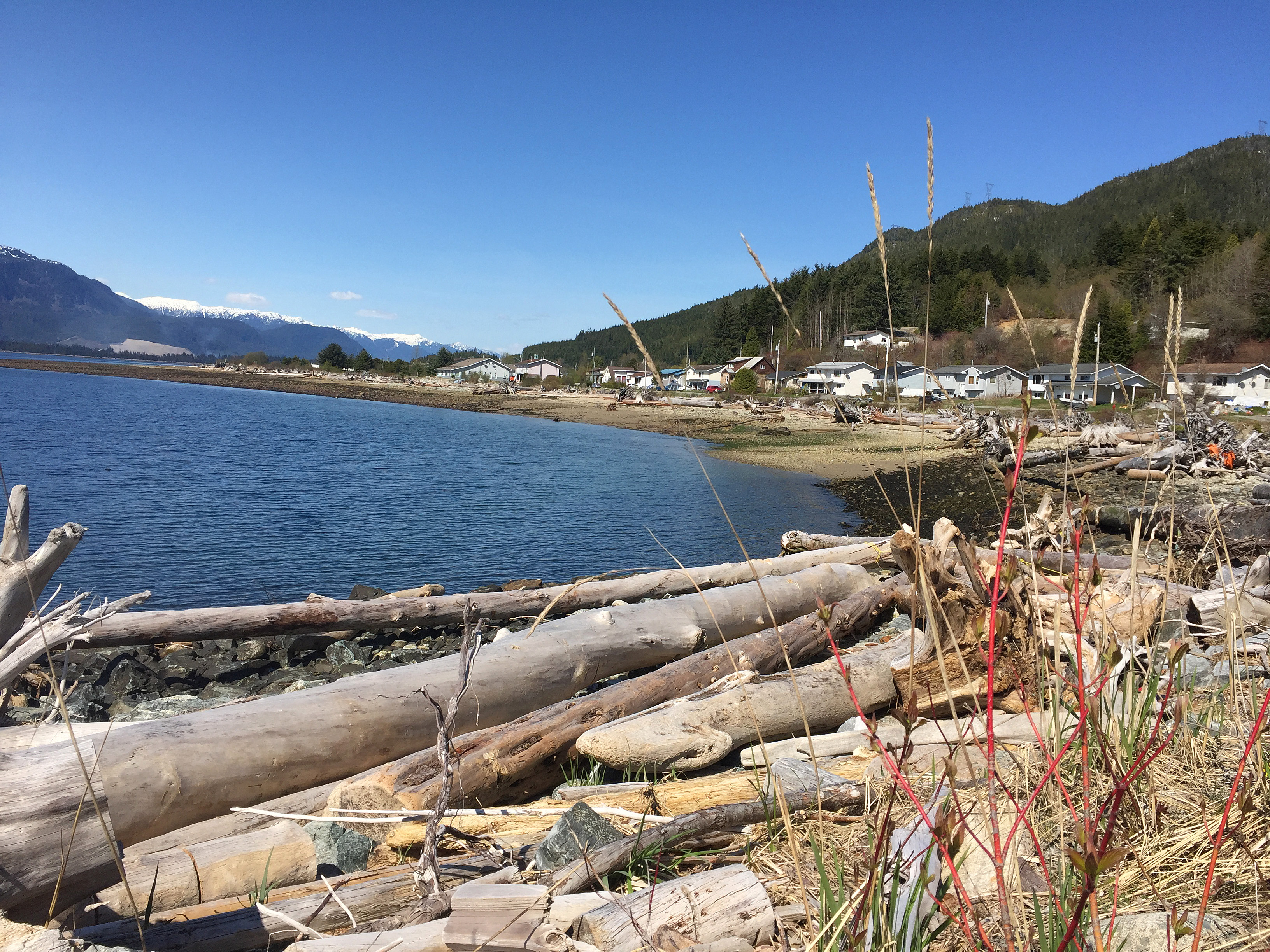A view of Haisla Nation from the ocean front, looking back on the community. Photo supplied by Canadian Energy Centre