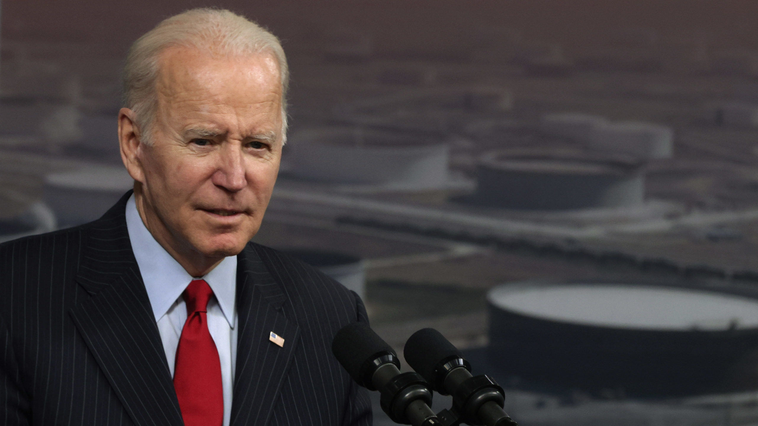 U.S. President Joe Biden announces his administration's first release of oil from the Strategic Petroleum Reserve in November 2021. Getty Images photo
