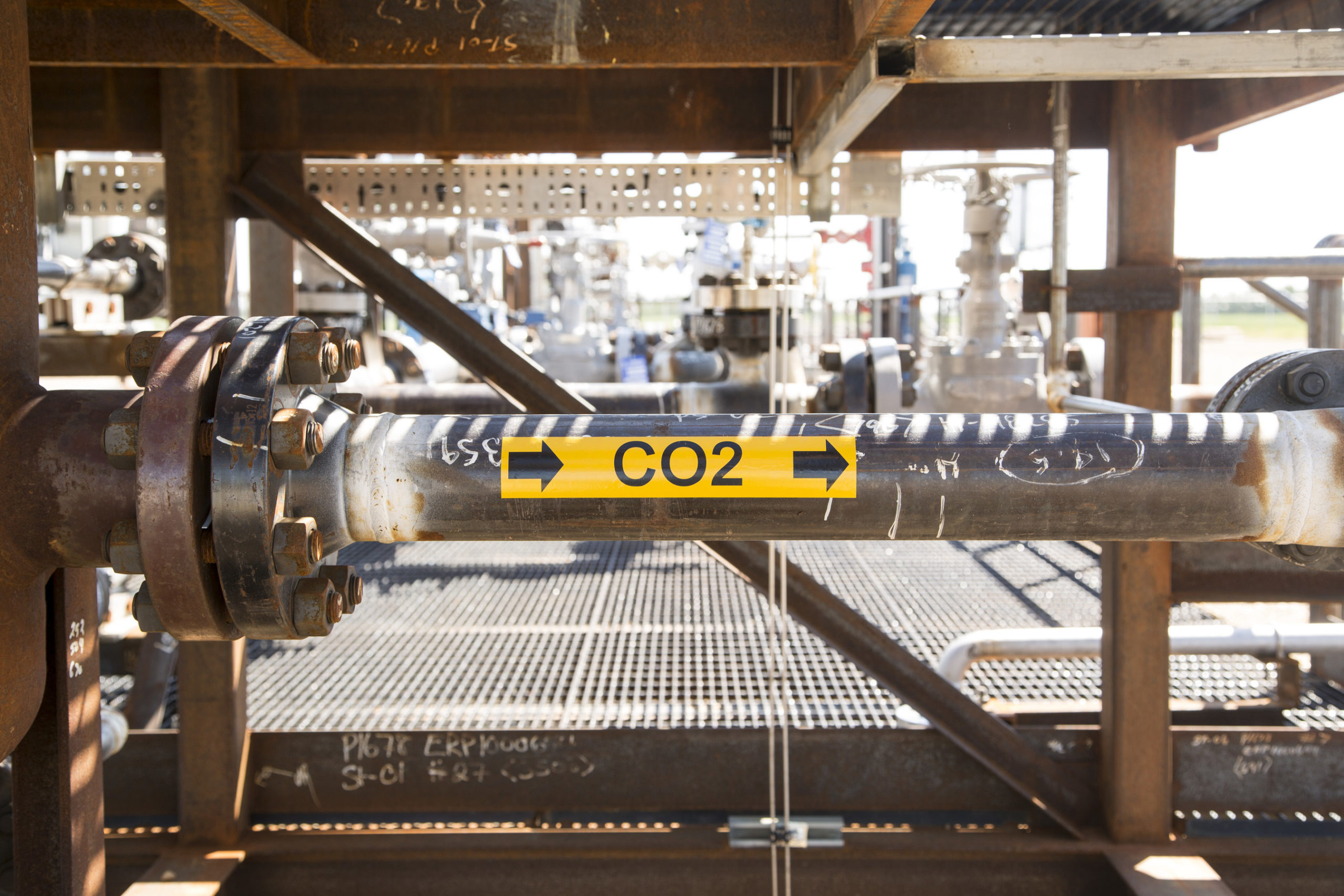 CO2 pipeline at the Quest CCUS project near Edmonton, Alta. Photo courtesy Shell Canada