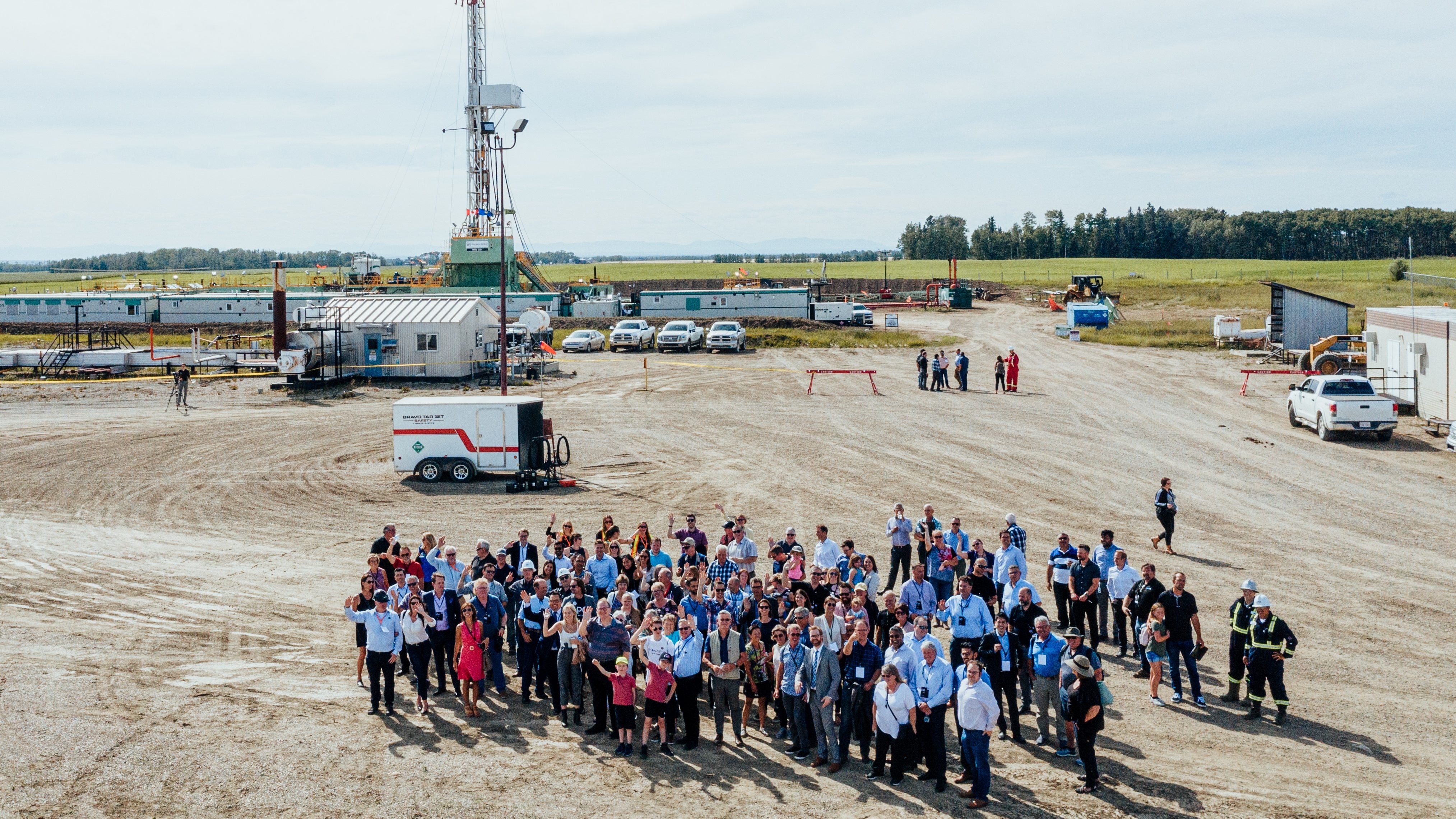 Launch of the Eavor-Lite demonstration facility near Red Deer, Alberta. Photograph courtesy Eavor Technologies Inc.